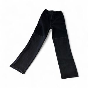 HOLLISTER WOMEN ULTRA HIGH RISE PATCHWORK DAD BLACK JEANS VINTAGE STRETCH 24x31